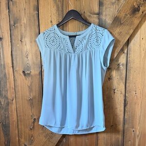 Daniel Rainn Women’s Light Grey Eyelet Blouse